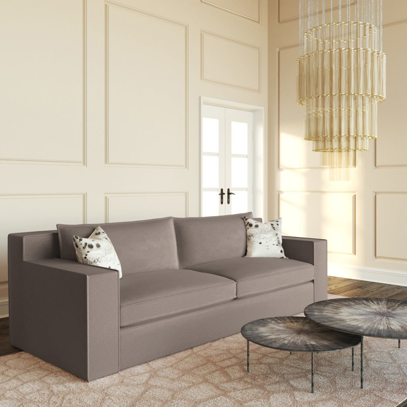 Canapé Mulberry, Ponce de lin Box Weave, H 33 po x l 108 po x p 45 po, Brun foncé