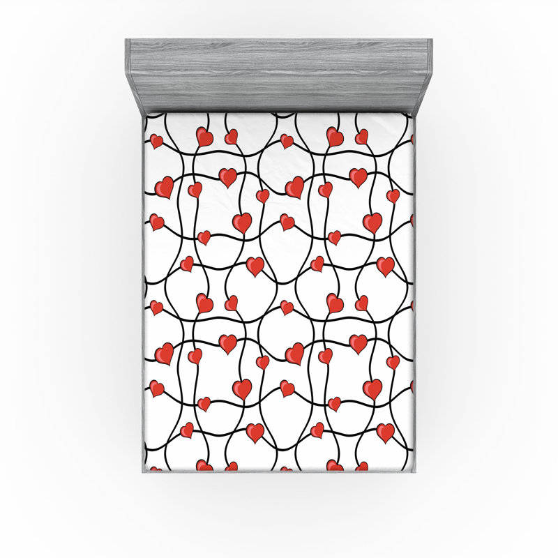 Ensemble de 2 drap-housse Ambesonne Valentines, Drap-housse très grand californien