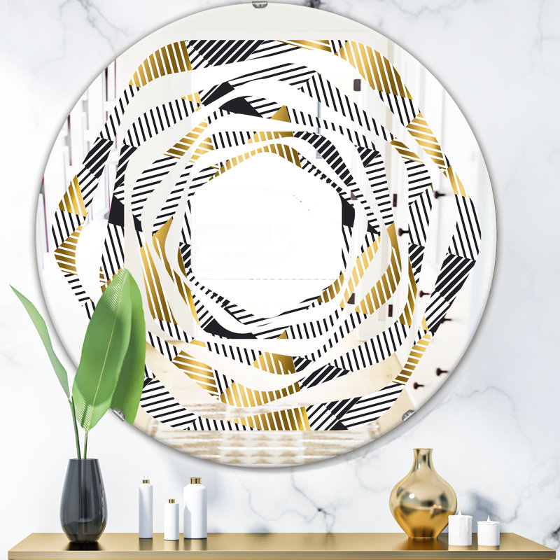 Miroir mural Whirl Luxury Waves VI, H 23,6 po x l 23,6 po