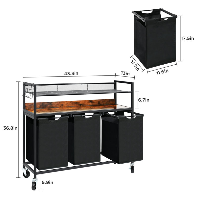 Haydin Metal Rolling Laundry Sorter