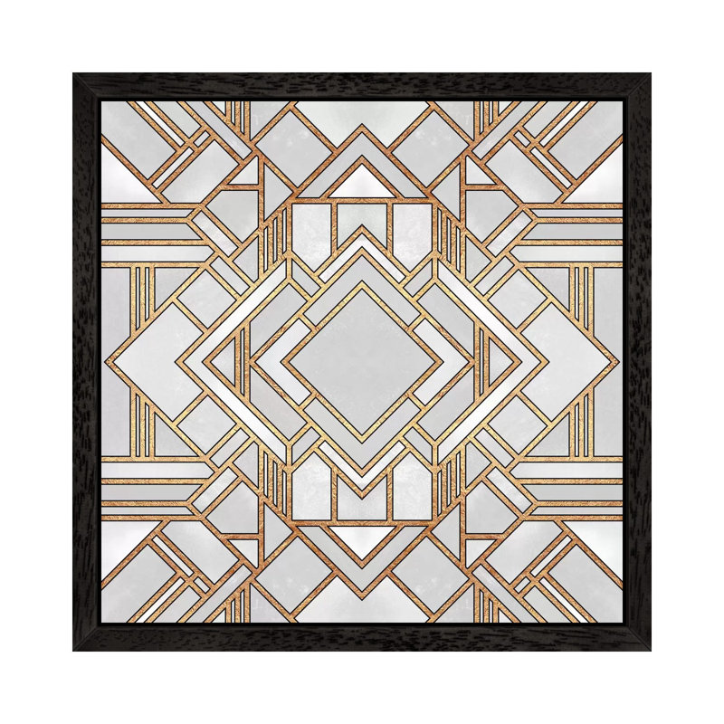 Art Deco I - Print on Canvas, 45.72 cm H x 45.72 cm W, Black Framed