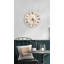 Horloge murale beige à motif floral - montre ronde élégante - décor de maison de campagne neutre pour salon, art crème classique-1261732176-1261732175