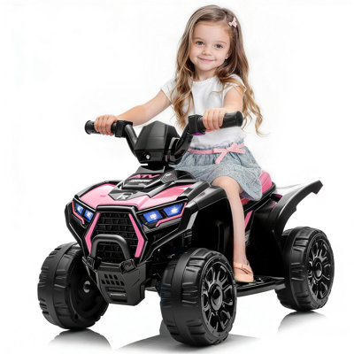 6V Kids Ride On ATV Quad avec lumières DEL et musique, jouet électrique à 4 roues pour tout-petits de 3 à 6 ans