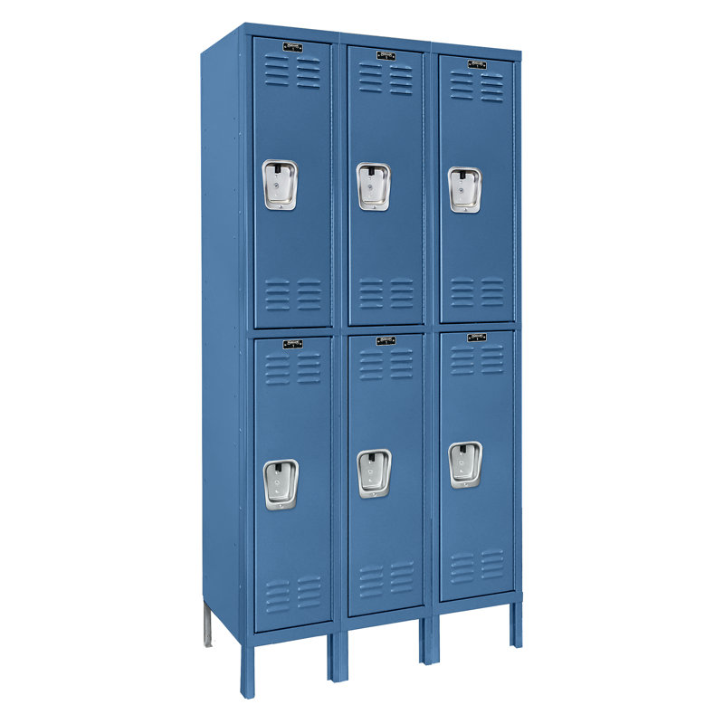 Casier Premium à 2 sections - Rang 6, H 78 po x l 36 po x P 12 po, Bleu marine, Assemblé