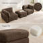 Canapé d'angle modulaire en chenille marron avec pouf amovible, 2 places en forme de L et montage facile