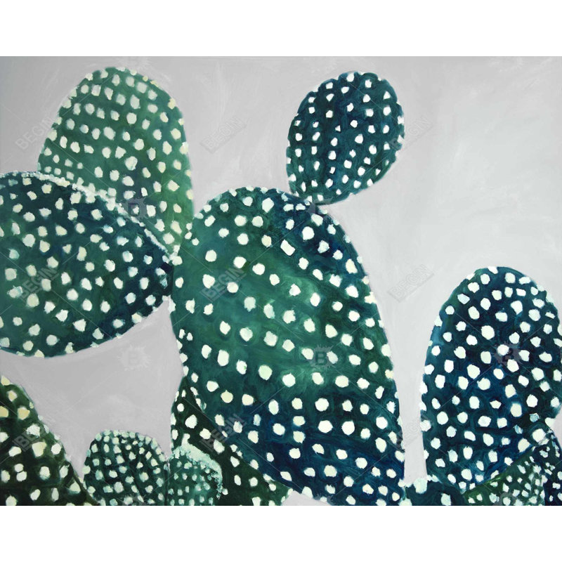 Toile de cactus Opuntia - Décoration de chambre verte pour la maison