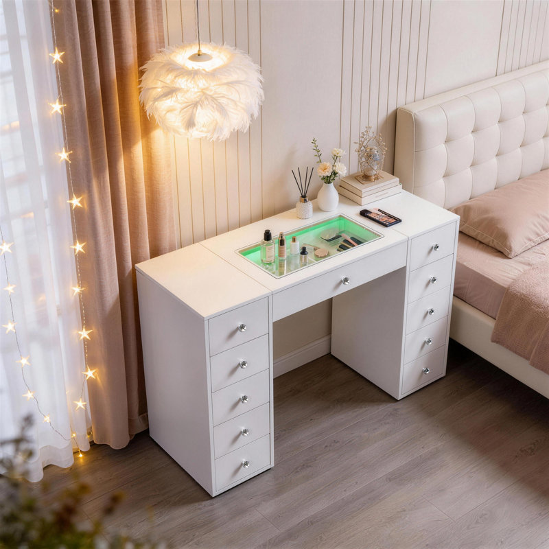 Makeup Vanity Desk with RGB LED Lights