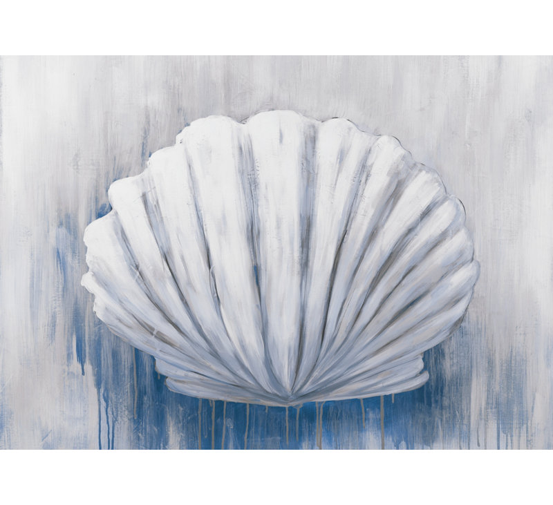 Bleu feston coquille - décor marin sur toile encadrée marine