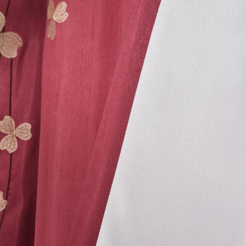 Semi Sheer Curtain Single Panel, Red