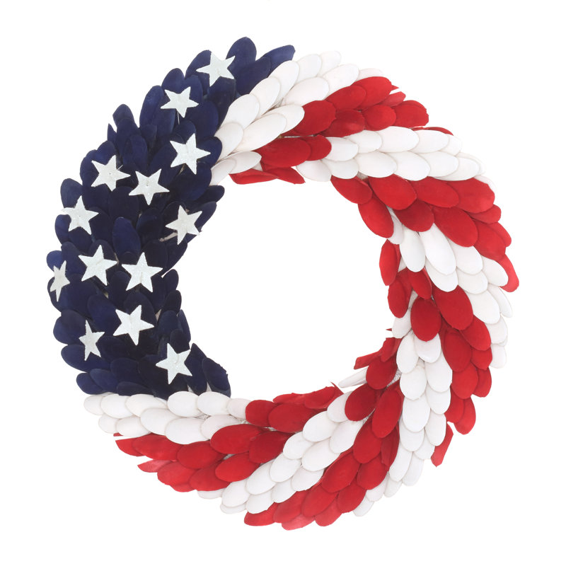American Flag 19" Wood Wreath