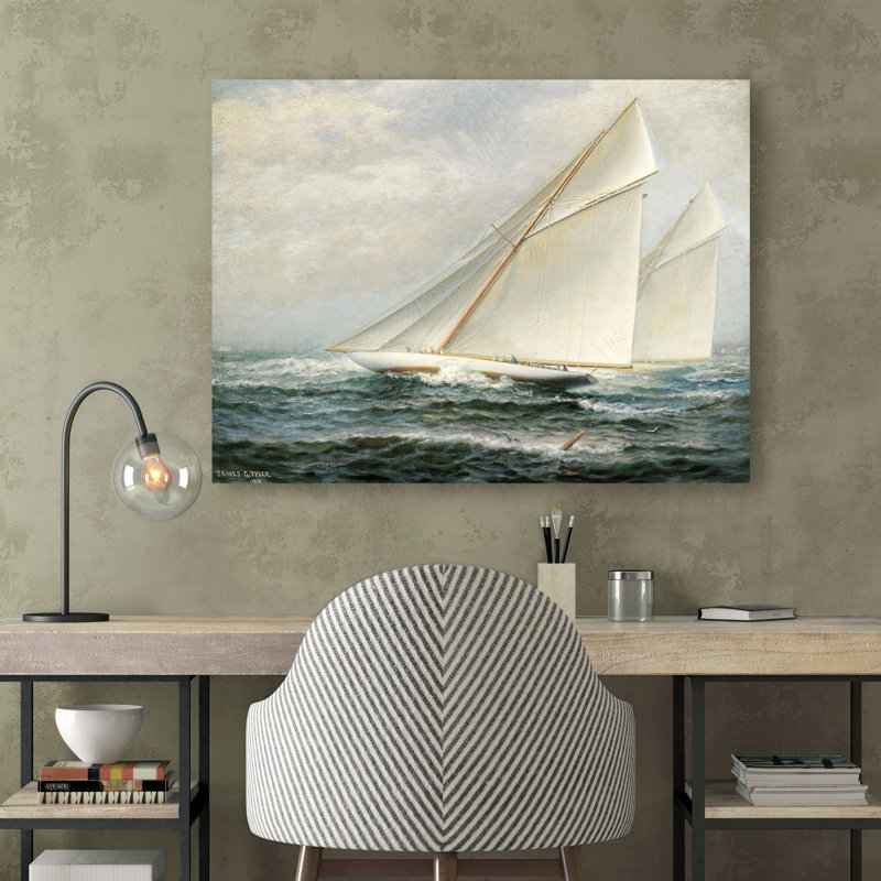 America's Cup Racing by James Gale Tyler - No Frame Painting on Canvas, 60cm H  x 80cm W  x 4cm D