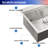 33'' L Single Bowl Stainless Steel Kitchen Sink