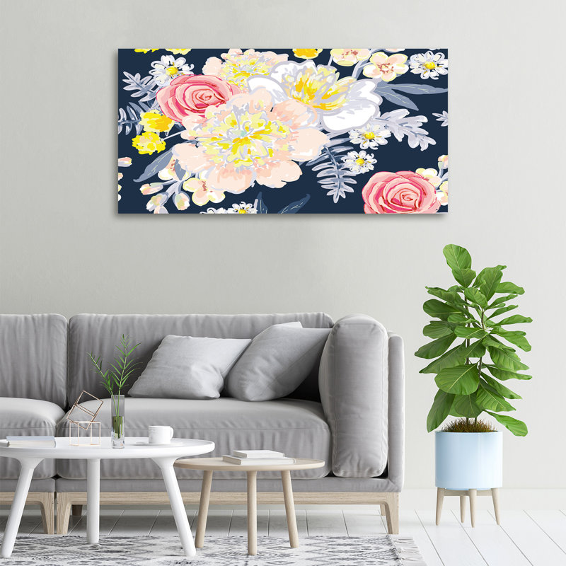 Floral Pattern - Wrapped Canvas Print, Canvas, 50cm H x 100cm W