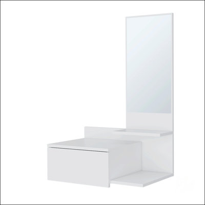 Floating Vanity With Integrated Mirror, Wall - Mounted For Space - Saving In Small Bathrooms, Living Rooms And Compact Areas