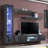 Letson 85" Modern Floating Wall Mounted Entertainment Center with 16-Color LED Lighting, High Gloss Finish-1709116591