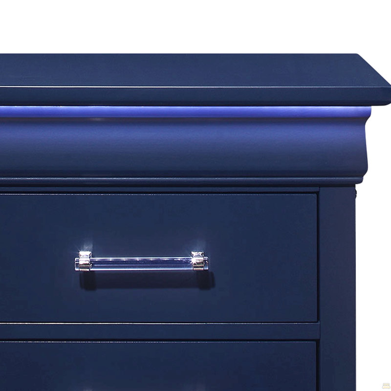 Nightstand With Led, Blue