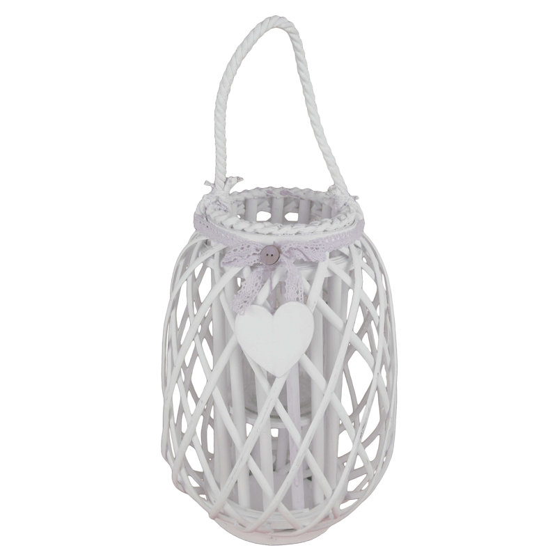 Glass Tabletop Lantern, White