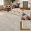 Tapis beige délavé doux et délavé avec envers antidérapant-141260833-139812491