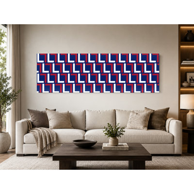 Navy & Red Squares — National Football Teams Canvas Wall Art