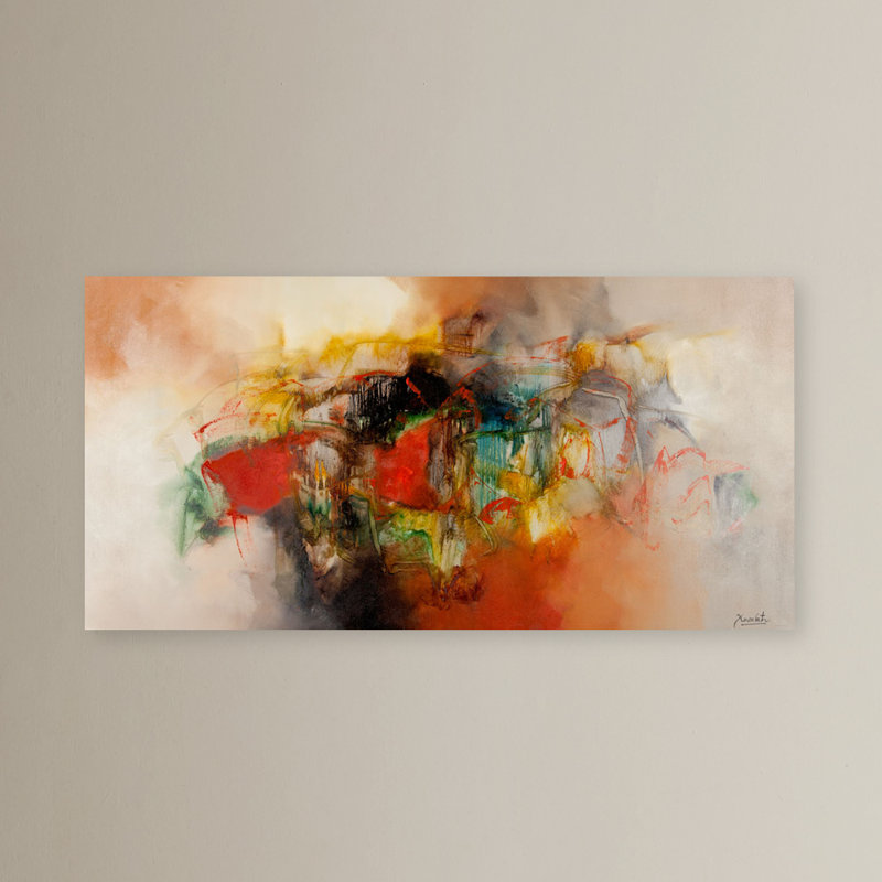 « Crist » par Zavaleta, art graphique abstrait sur toile, H 24 po x l 47 po x P 2 po