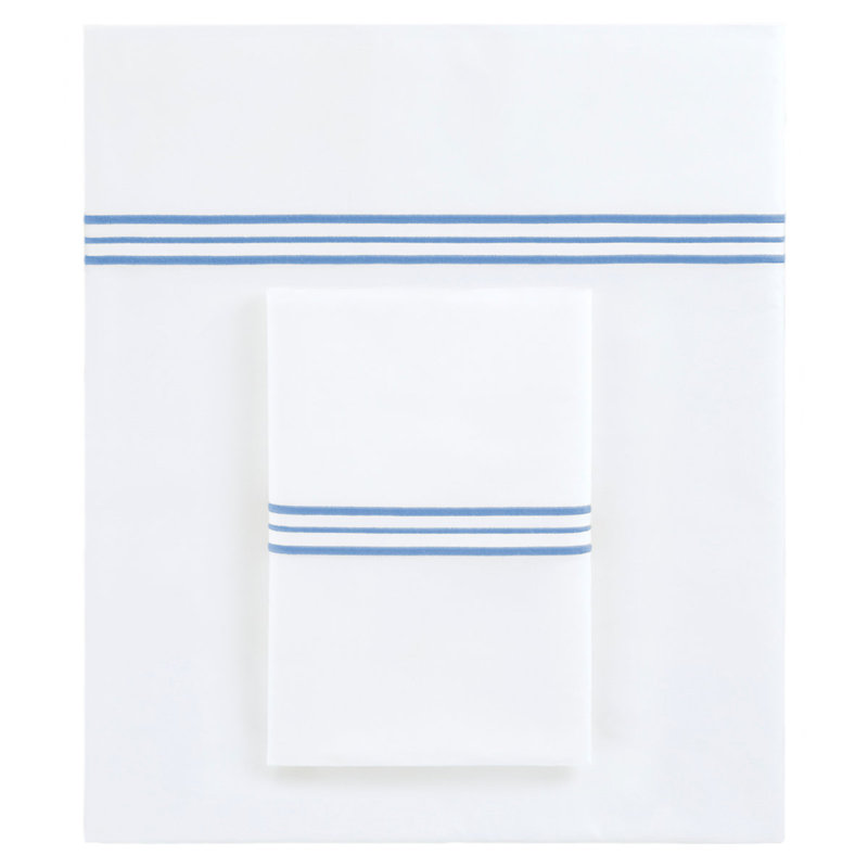 Trio Pillowcases (Pair), Standard Pillowcases, French Blue
