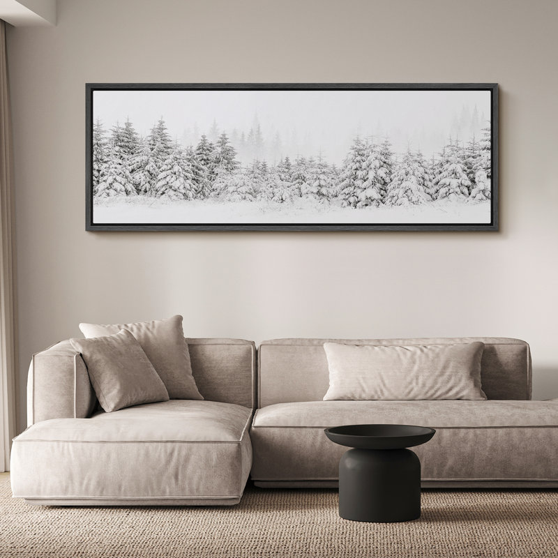 «Winter Wonderland Snowy Pine Forest Nature Landscape», reproduction d'art sur toile, H 20 po x l 60 po