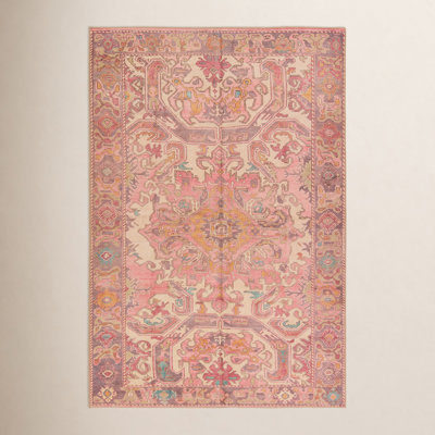 Framboise Pink Purple Washable Oriental Rug