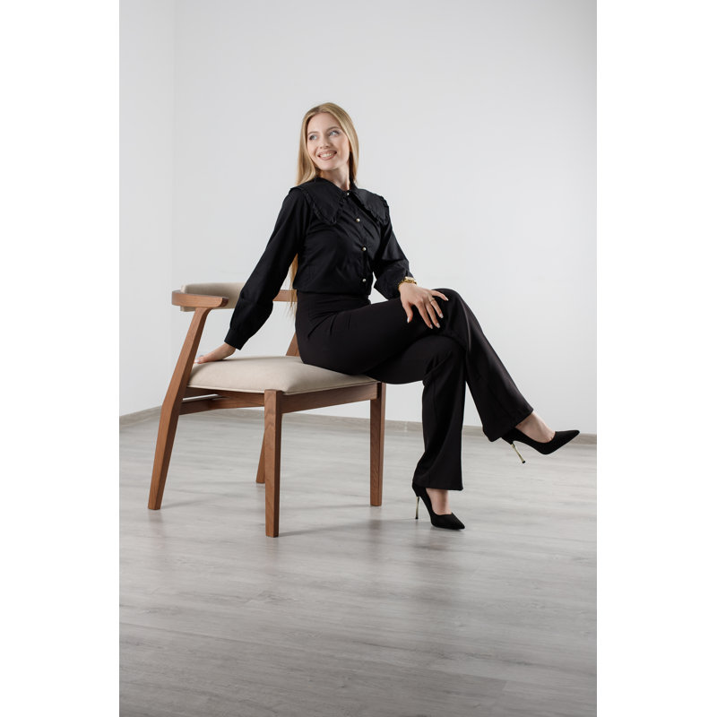 Ellis Dining Chair, Matte Brown, Beige