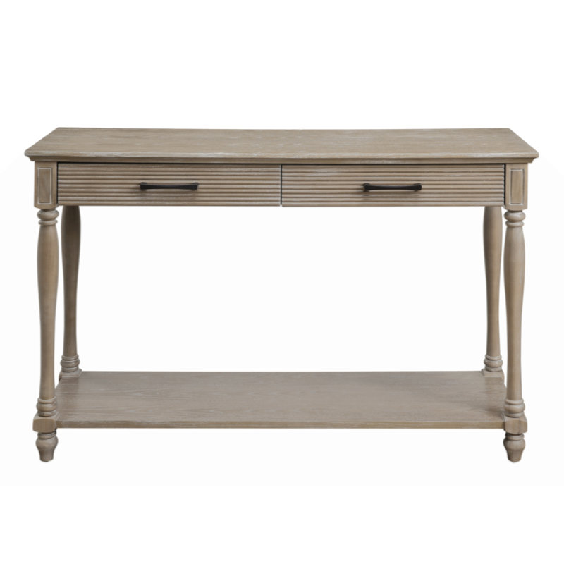 2-Drawer Sofa Table With Shelf