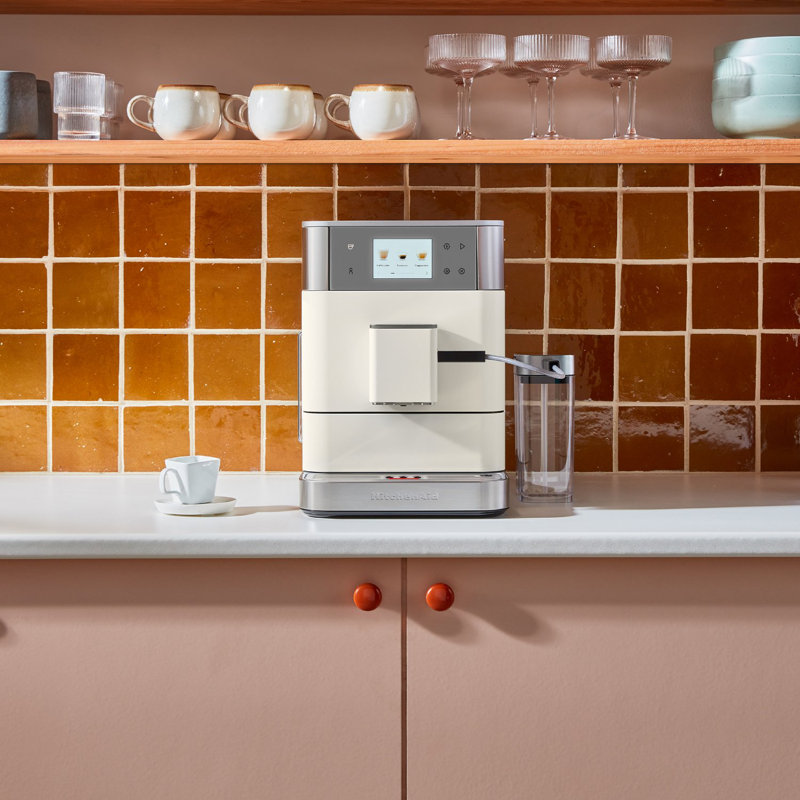 KitchenAid Fully Automatic Espresso Machine KF7 with Milk Attachment, KES8557PL, Porcelain White