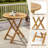 Patio Teak Wood Dining Table with Slatted Tabletop and Sturdy X-Shaped Frame
