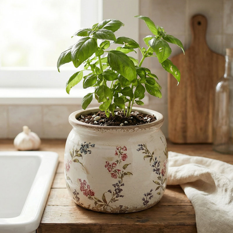 Pot à fleurs et vase en céramique rustique vintage Adairsville pour plantes d'intérieur et décoration de jardin, Mauve rouge