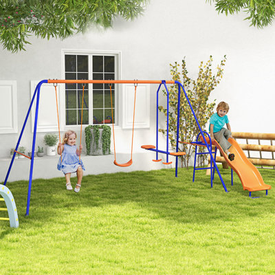 Ensemble de balançoire en acier Outsunny avec balançoire (s)