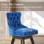 Ensemble de tabouret de bar pivotant avec structure en bois, bleu-819482160