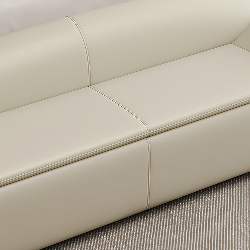 Banc rembourré en cuir Cardon, H 23,62 po x l 59,05 po x P 19,68 po, Bleu paon
