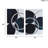 2 Navy Circle Wall Art - Silver Embellishment 24" X 36" Modern Indoor Decor Contemporary Abstract Circle, 24"w 36"h Decoration