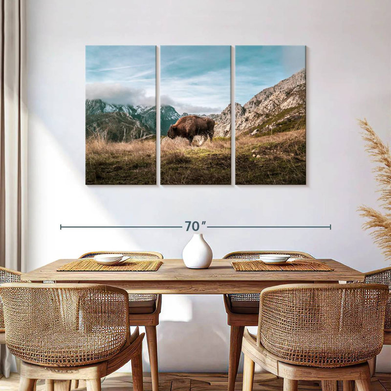 Brampt Bison On A Mountain, 36" H x 57" W