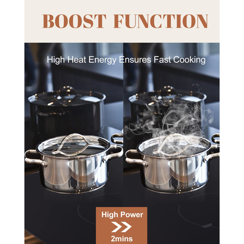 Plaque de cuisson à induction 30 po avec 4 brûleurs, Boost