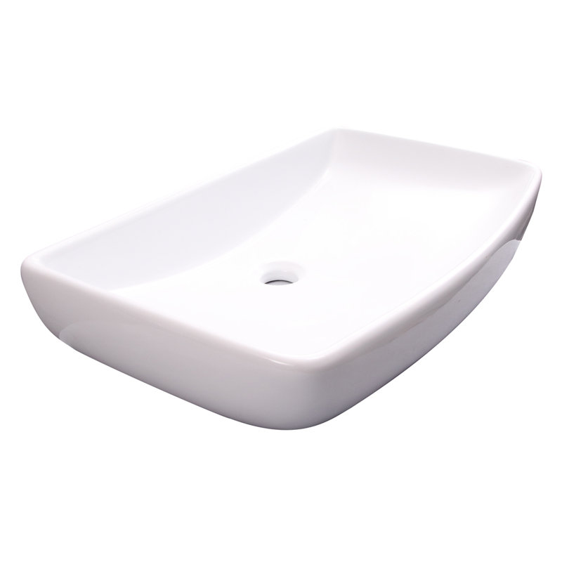 Lavabo de salle de bain vasque rectangulaire en porcelaine vitrifiée Palmyra