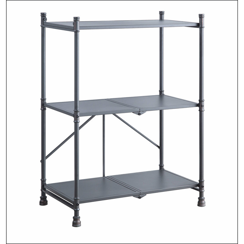 Sandy Black and Dark Bronze Hand-Brushed 3-tier Console Table