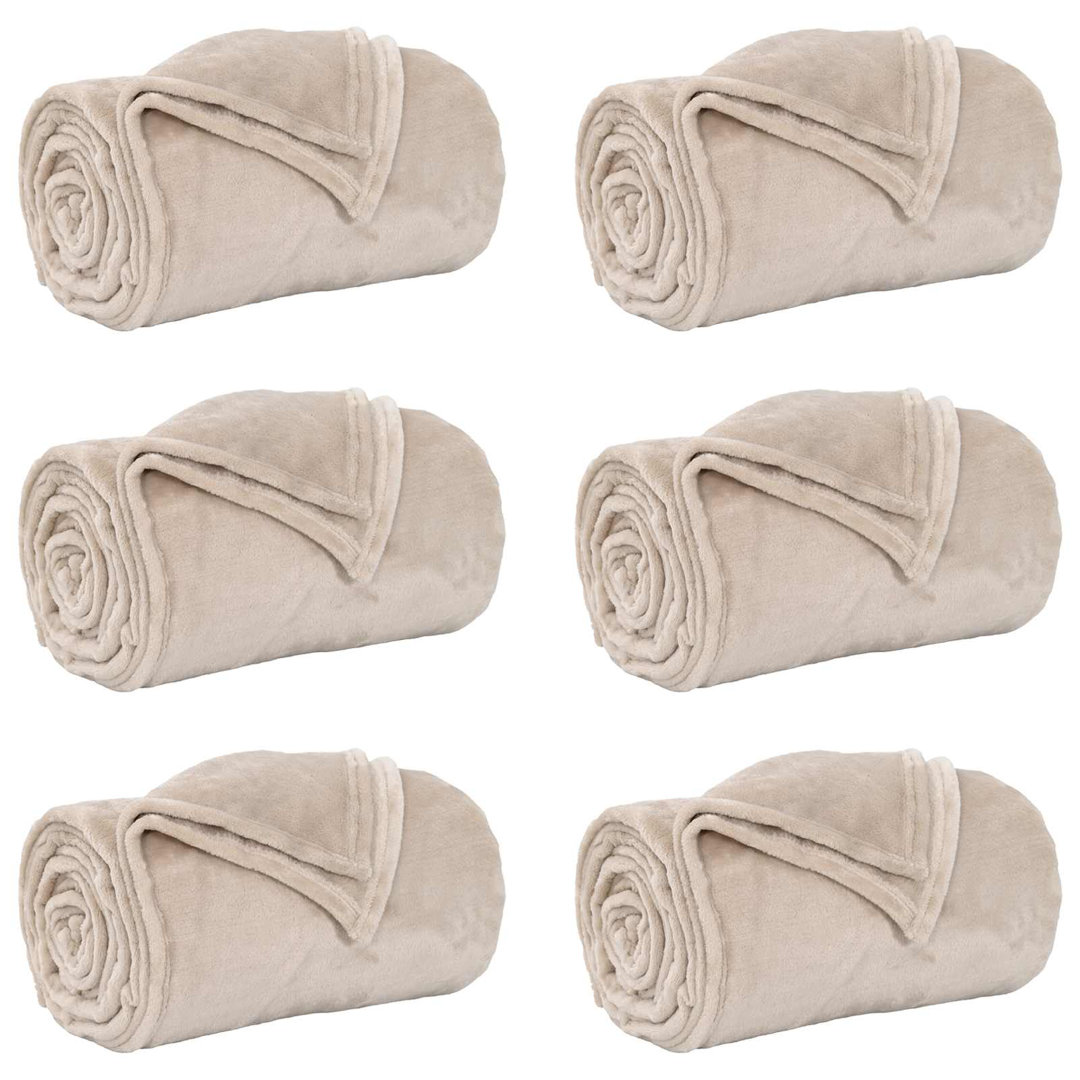 Vidaxl Throw Blankets 6 Pcs White 240 X 270 Cm Fleece