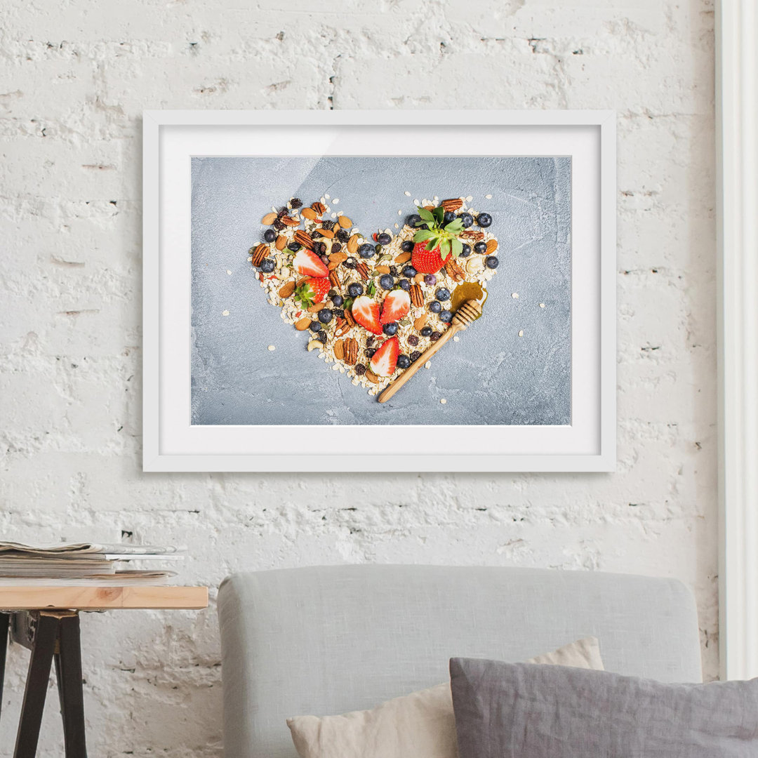 Gerahmtes Poster Muesli Heart