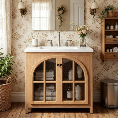 31 Inch Bathroom Vanity With Ceramic Sink & Soft-Close Doors