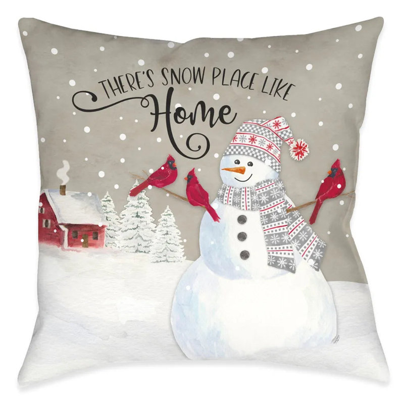 Hello Winter Polyester Throw Pillow