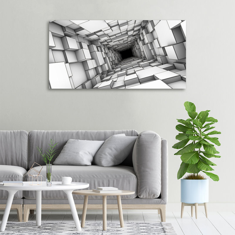 Tunnel With Cubes - Wrapped Canvas Print
