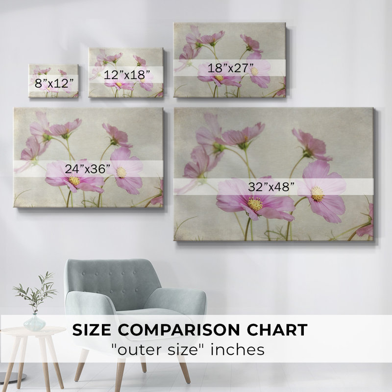 «Pink Cosmos II», toile tendue avec châssis, H 12 po x l 18 po