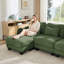 Causeuse en chenille avec repose-pieds mobile (vert)