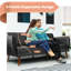 Caiya Single 81'' Faux Leather Convertible Sofa-334827055