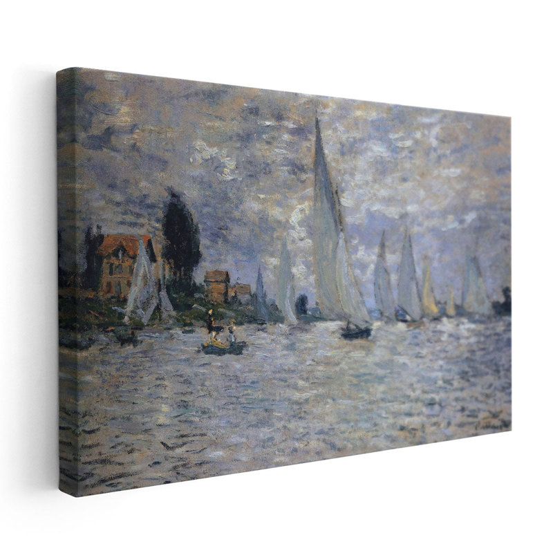 La régate des bateaux à Argenteuil, 1874, reproduction d'art sur toile, H 40 po x l 60 po