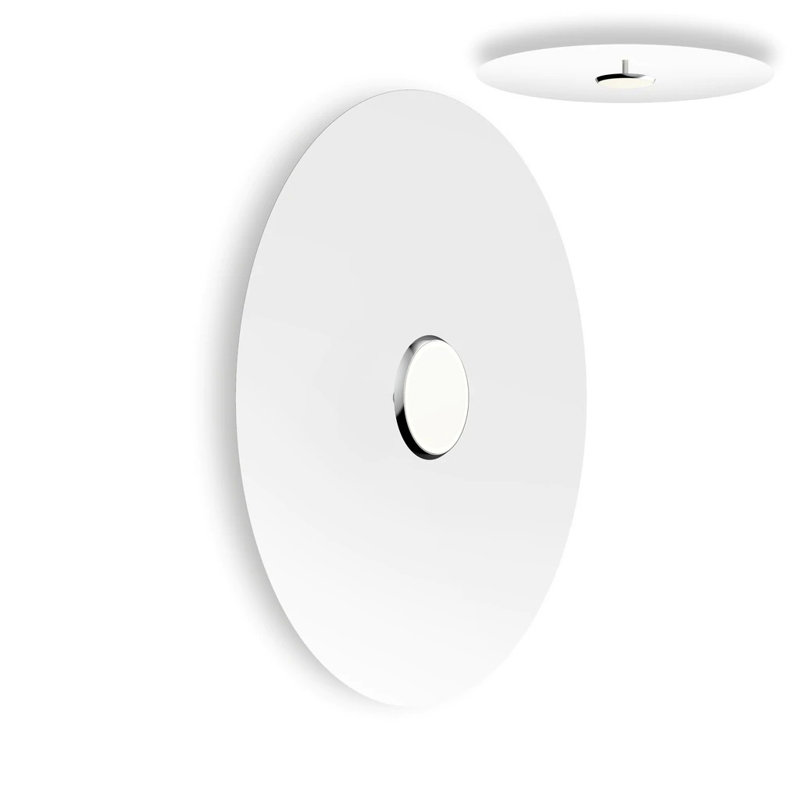 Sky Flush Dome, White, 32" H x 32" W x 4" D, Polished Aluminum